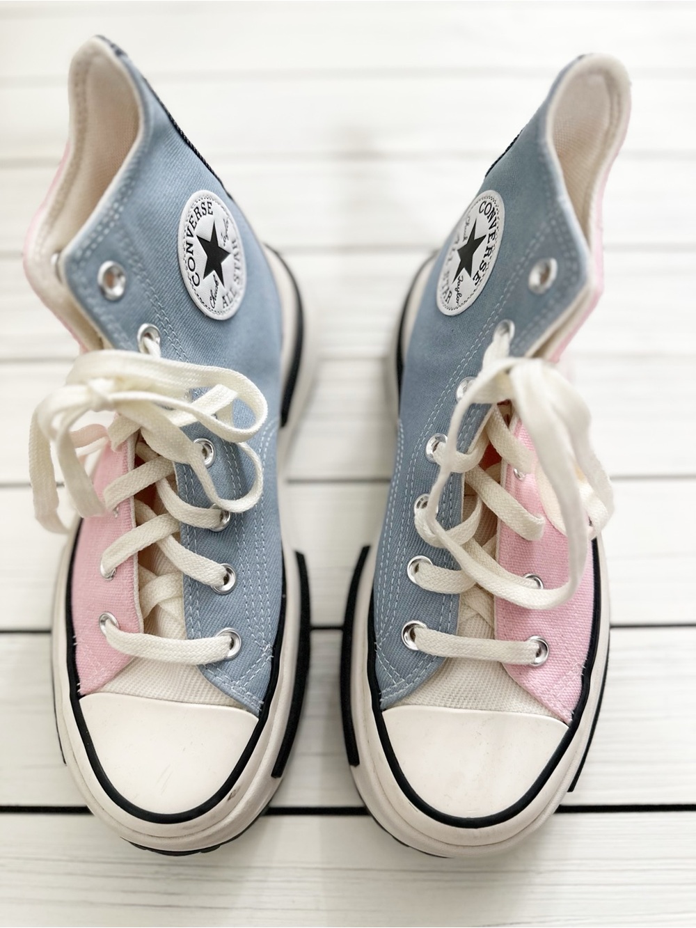 NEW Free People x Converse Run Star Legacy CX Denim Hi Top Platform Sneakers 6.5 - Picture 6 of 10